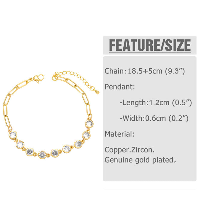 Wholesale Bracelet Copper Plated 18K Gold Zircon Color JDC-PREMAS-BT-020