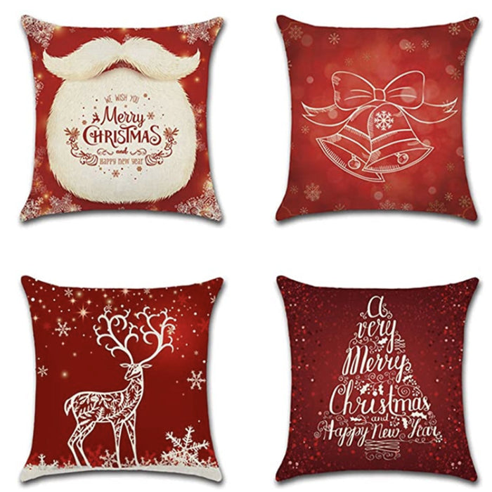 Wholesale Pillowcase Christmas Linen Cartoon Print MOQ≥2 JDC-PW-Hehua001