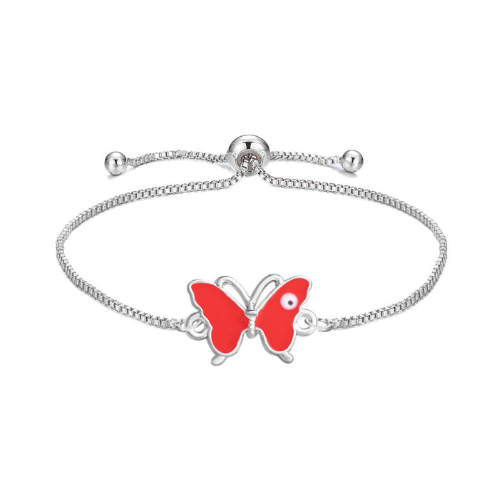 Wholesale Bracelet Alloy Evil Eye Butterfly Amulet Adjustable Bracelet MOQ≥2 JDC-BT-XiaoM009