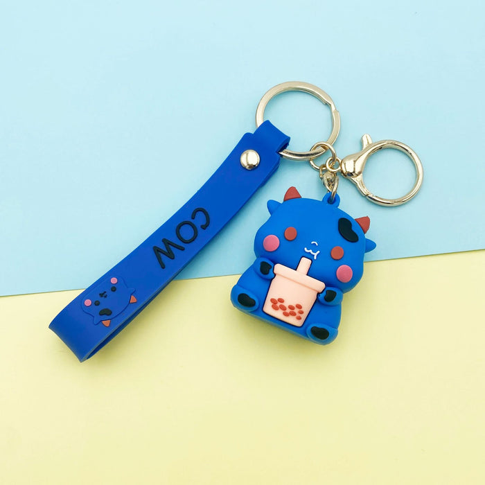 Wholesale Keychains Soft Gum Cute Cow Cartoon MOQ≥2 JDC-KC-MoLi001