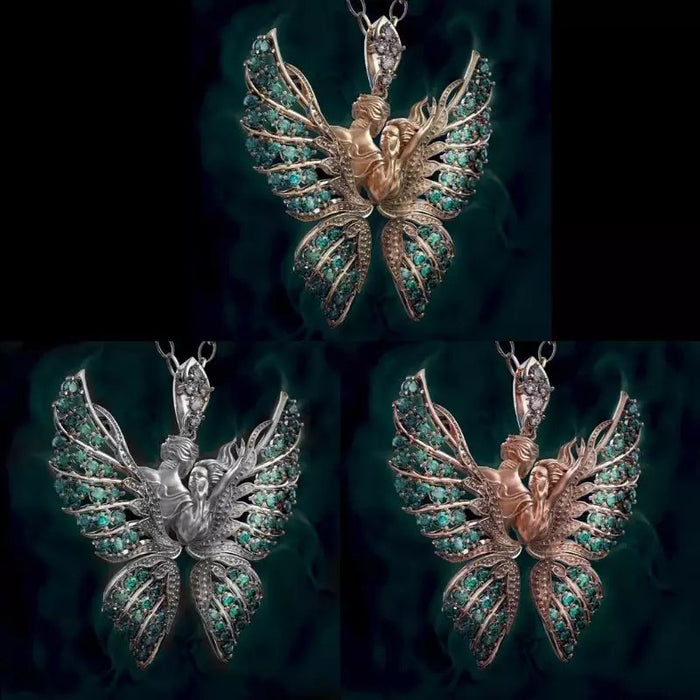 Collar de alas de mariposa de ángel al por mayor jdc-ne-zib027