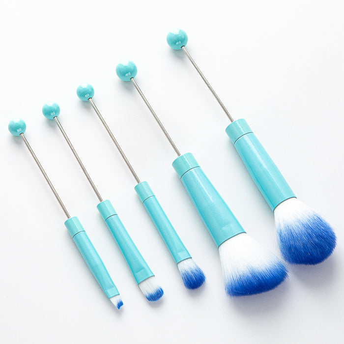 Wholesale Blush Brush Loose Powder Brush Oblique Head Eyeshadow Brush Beauty Tools Beadable Metal DIY Makeup Brush Set JDC-MB-HuaH001