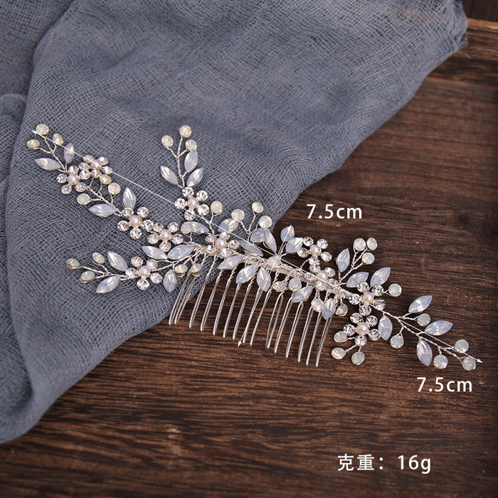 Jewelry WholesaleWholesale crystal headdress protein hand-woven hair comb insert comb plate hair JDC-HC-Nianc002 Hair Clips 念灿 %variant_option1% %variant_option2% %variant_option3%  Factory Price JoyasDeChina Joyas De China