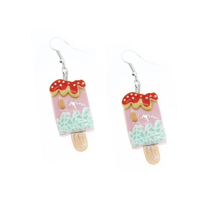 Wholesale Earrings Plastic Fruit Ice Cream Popsicle Watermelon MOQ≥2 JDC-ES-DYCh006