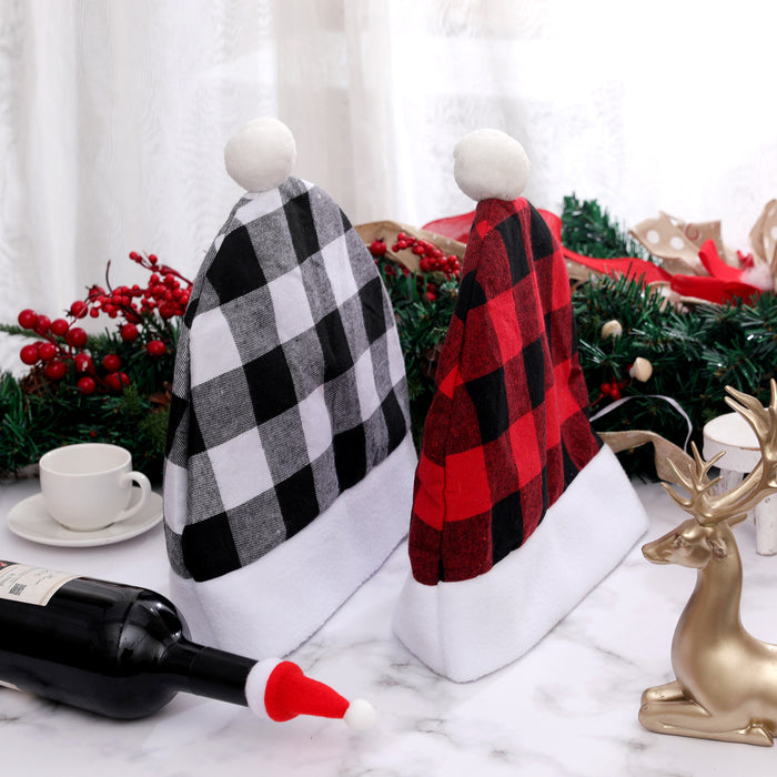 Decoración decorativa de Navidad decorativa al por mayor de la silla a cuadros rojos y negros Cover en espesamiento MOQ≥2 JDC-DCN-Quy001