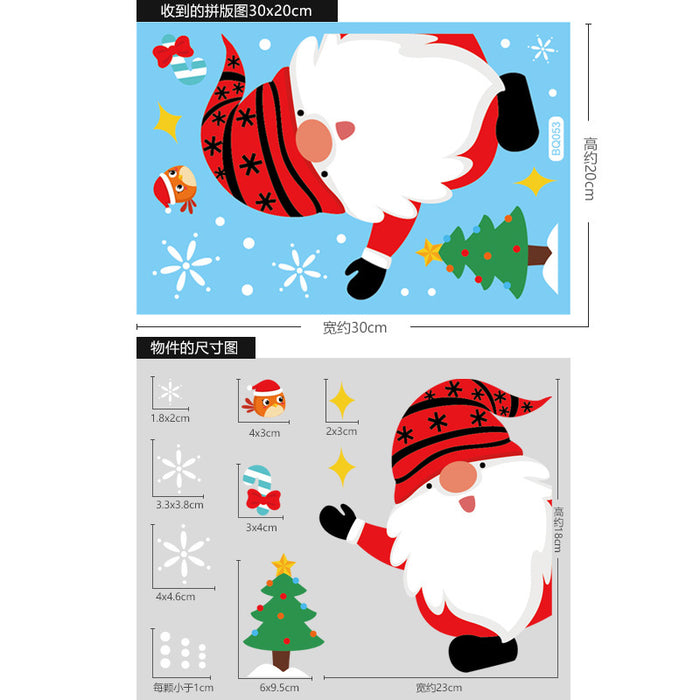 Wholesale Decorative Santa Claus Elk Static Sticker Glass Window Decoration MOQ≥2 JDC-DCN-BOC001