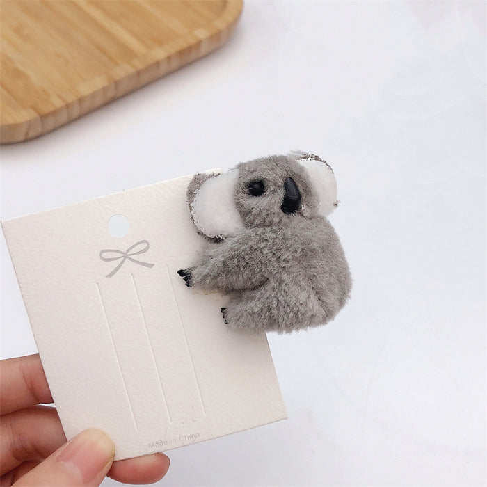 Wholesale Hair Clips Plush Alloy Cute Koala JDC-HC-WeiY004