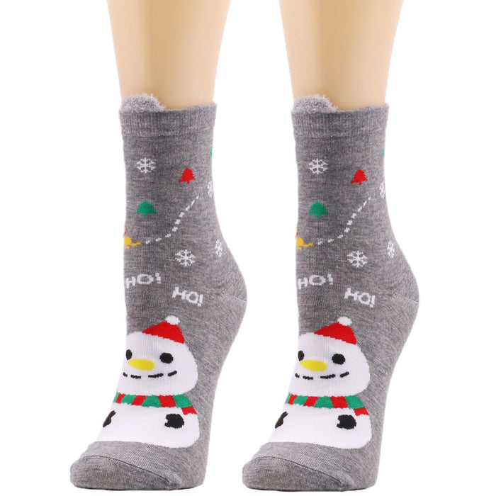 Wholesale Socks Polyester Christmas Santa Claus Elk MOQ≥3 JDC-SK-XQ019