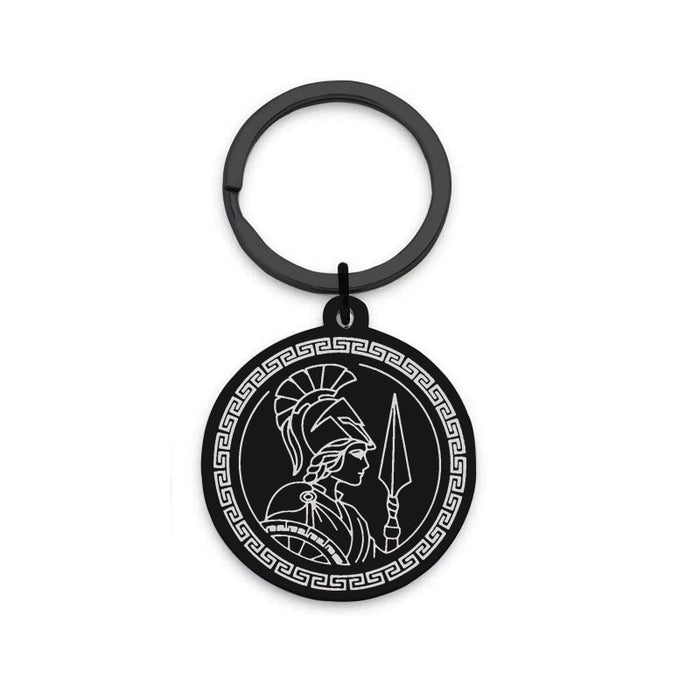 Wholesale Keychains For Backpacks Stainless Steel Ancient Greek Goddess Athena Keychain MOQ≥2 JDC-KC-ZongB003