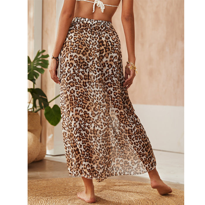 Wholesale slit leopard print swimsuit skirt JDC-SW-CYI008