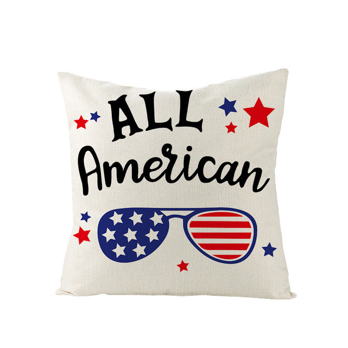 Wholesale 4th of July Independence Day Linen Pillowcase MOQ≥2 JDC-PW-OuH002