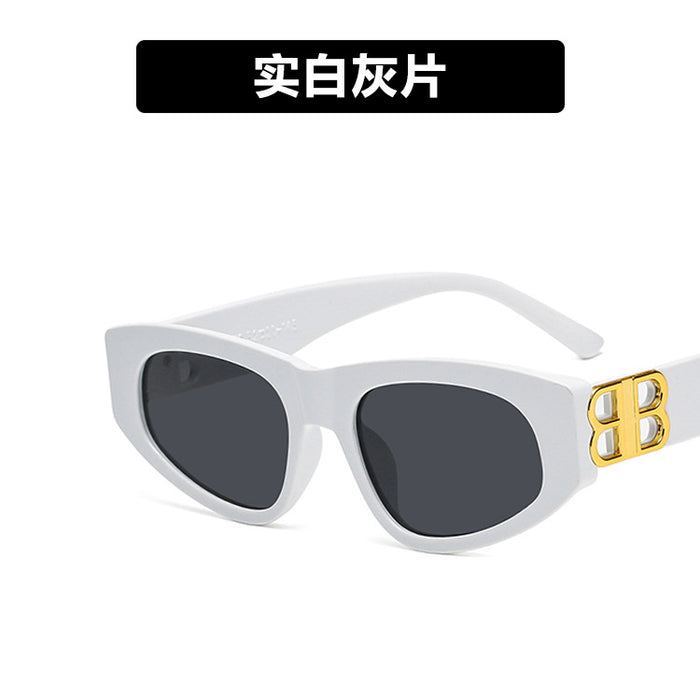 Wholesale sunglasses resin double B letter triangle cat eye （F）JDC-SG-BKL005