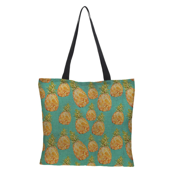 Wholesale Pineapple Cotton Linen Bag Ladies Handbag Shopping Bag Double Sided JDC-SD-QTu009