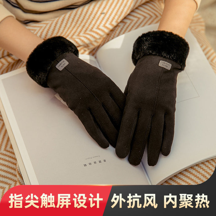 Wholesale Gloves Suede Warm Thick Hair Touch Screen JDC-GS-ZhuX001