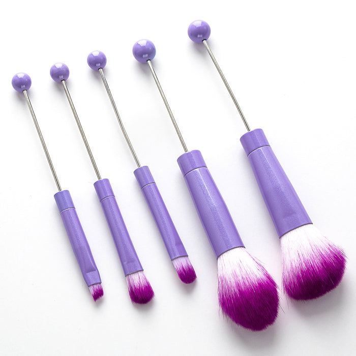 Wholesale Blush Brush Loose Powder Brush Oblique Head Eyeshadow Brush Beauty Tools Beadable Metal DIY Makeup Brush Set JDC-MB-HuaH001