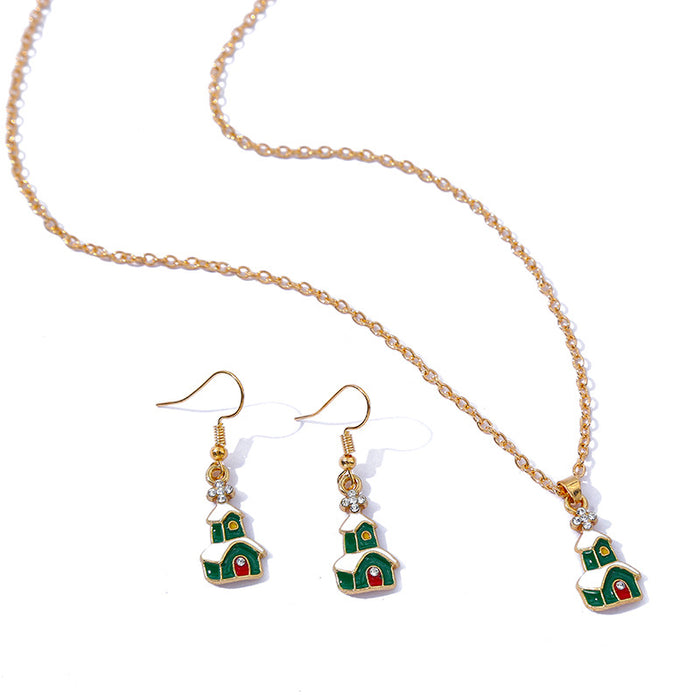 Wholesale Necklaces Alloy Christmas Collection Necklace Earrings Set MOQ≥2set JDC-NE-KaiWei004