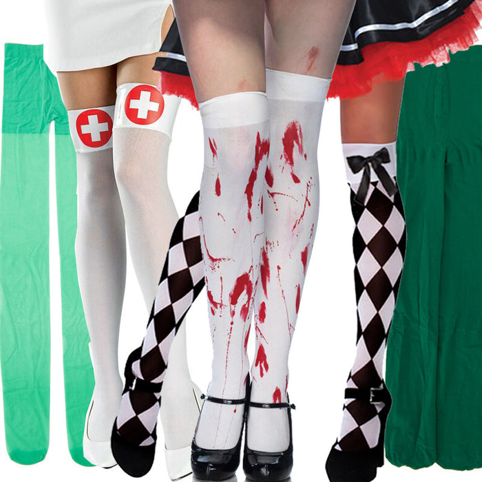 Wholesale Socks Polyester Halloween Ball Horror Bloody Nurse Socks MOQ≥2 JDC-SK-Shuangniu003