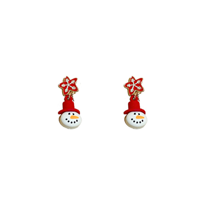 Wholesale Earring Alloy Christmas Santa Claus Hair Ball JDC-ES-FengM086