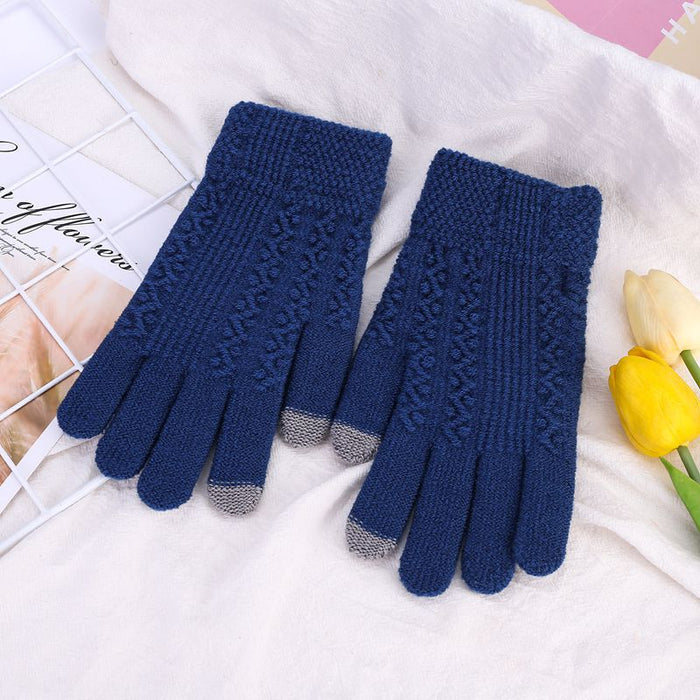 Wholesale Gloves Acrylic Thick Knit Split Finger Warm JDC-GS-HaiL008