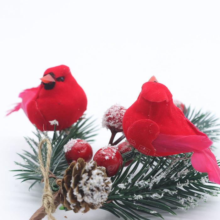 Mini simulación de espuma decorativa al por mayor Cardinal Bird Árbol de Navidad MOQ≥12 JDC-DCN-SHENGC001