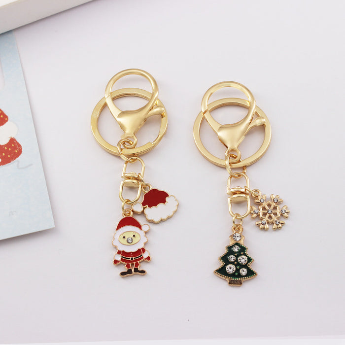 Wholesale Keychains Metal Christmas Gifts Santa Claus Christmas Tree MOQ≥2 JDC-KC-QiChen020