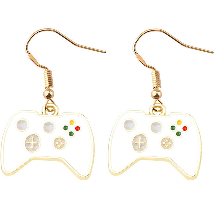 Wholesale PS Game Console Handle Metal Earrings MOQ≥3 JDC-ES-Caitao019