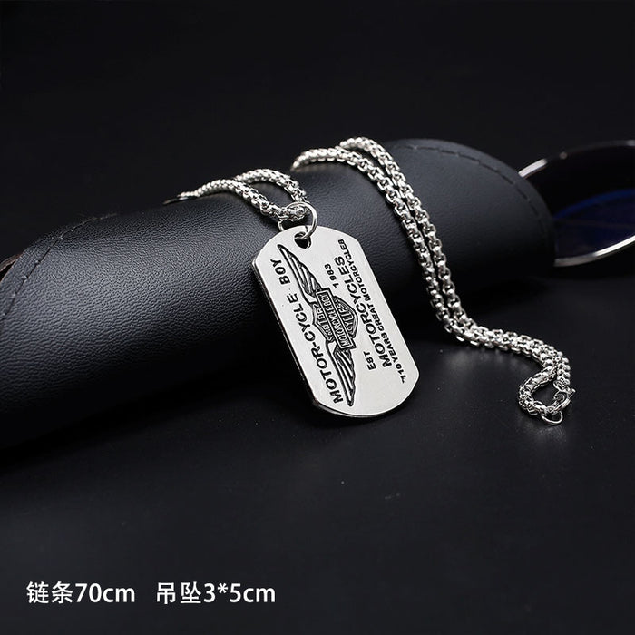 Wholesale necklace zircon titanium steel sweater chain hip hop necklace pendant men accessories JDC-NE-LiL002