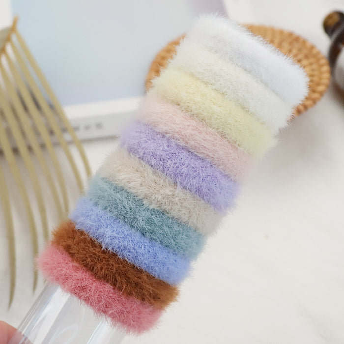 Wholesale Hair Scrunchies Plush Cream Color Cute JDC-HS-ZanY002