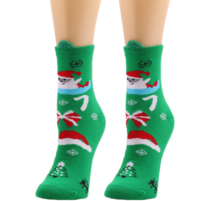 Calcetines al por mayor Polyester Christmas Santa Claus Elk Moq≥3 JDC-SK-XQ019