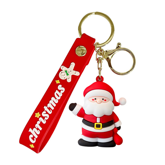 Wholesale Cartoon Soft Rubber Christmas Snowman Keychain JDC-KC-GSXM091