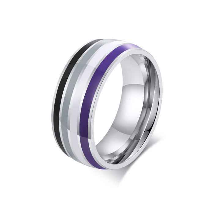 Wholesale Ring Titanium Rainbow MOQ≥2 JDC-RS-QuanX002