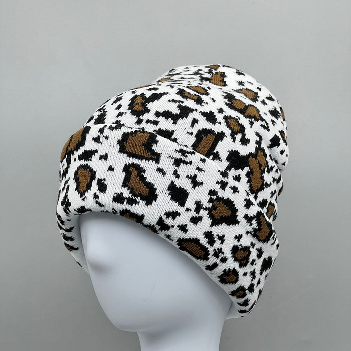 Wholesale Hat Acrylic Cow Pattern Warm Pullover Hat MOQ≥2 JDC-FH-MiHao004