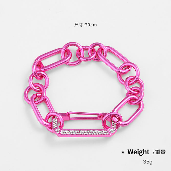 Pendientes al por mayor Aleación Pink Pink Grueso Collar Collar Collar Juego MOQ≥2 JDC-ES-KenJ012