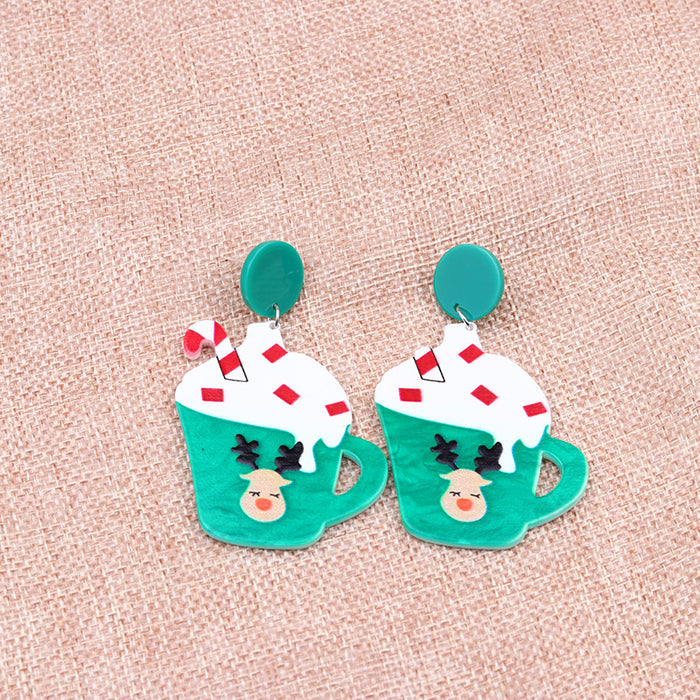Wholesale Earrings Acrylic Christmas Tree Earrings MOQ≥2 JDC-ES-Duai042