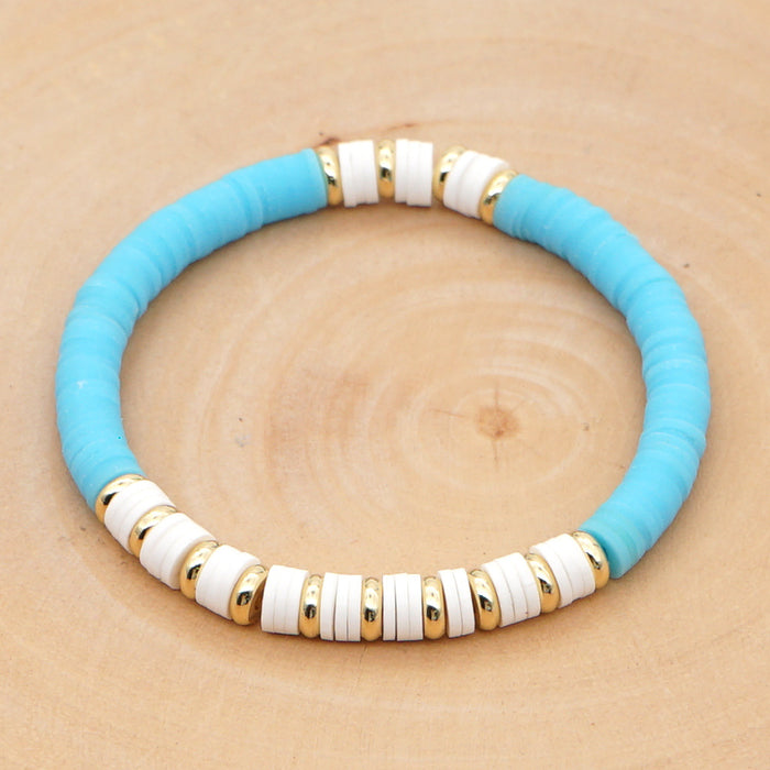 Wholesale Boho Stainless Steel Spacer Bead Bracelet Colorful Ethnic Style Clay bead bracelet  JDC-BT-YuX005