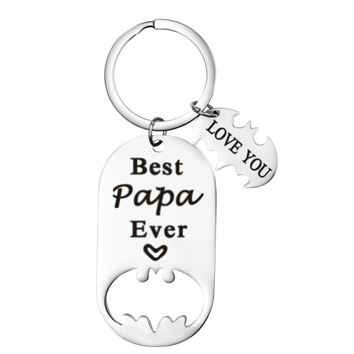 Wholesale Father's Day Gift Stainless Steel Bottle Opener Keychain MOQ≥2 JDC-KC-XiM001
