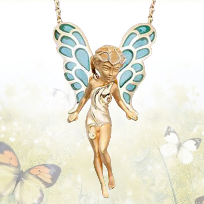 Wholesale Alloy Fashion Temperament Butterfly Fairy Necklace MOQ≥2 JDC-NE-XunO024