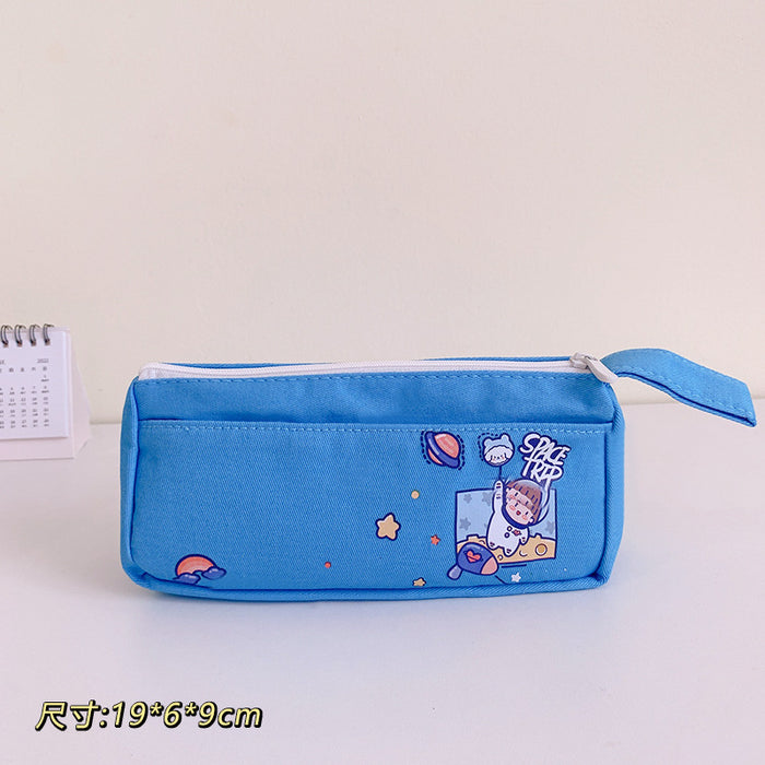 Wholesale Canvas School Bag Shape Pencil Bags MOQ≥2 JDC-PB-Yilan001