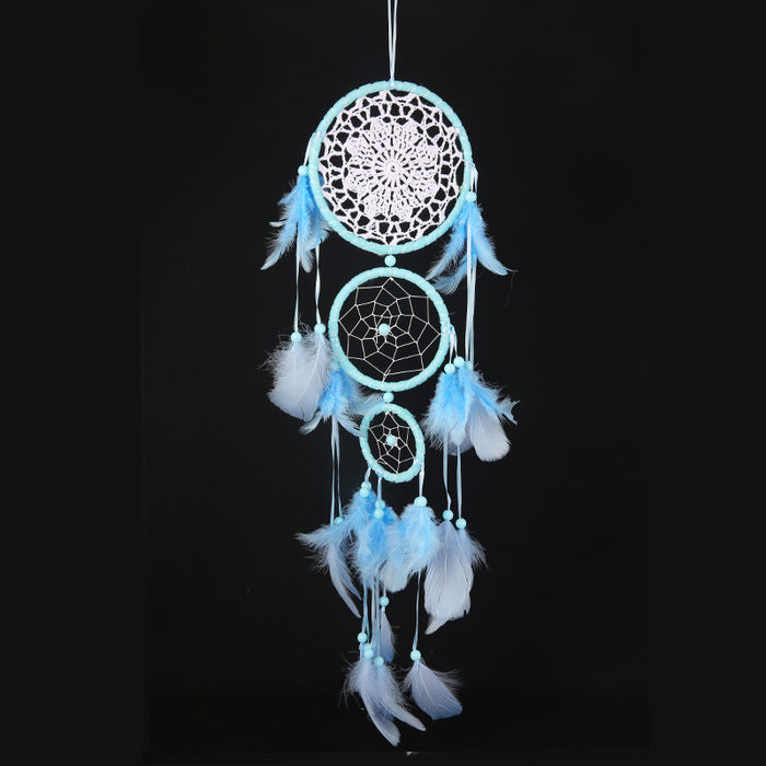 Wholesale Lace Feather Dreamcatcher Home Ornament Wind Chime MOQ≥2 JDC-DC-JunX019
