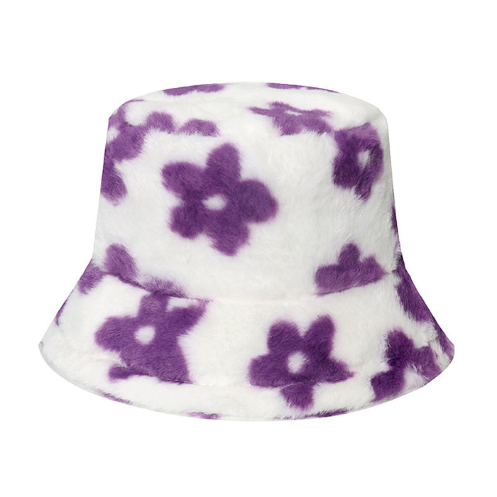 Wholesale hat fabric plush flower bucket hat MOQ≥2 JDC-FH-YuanB008