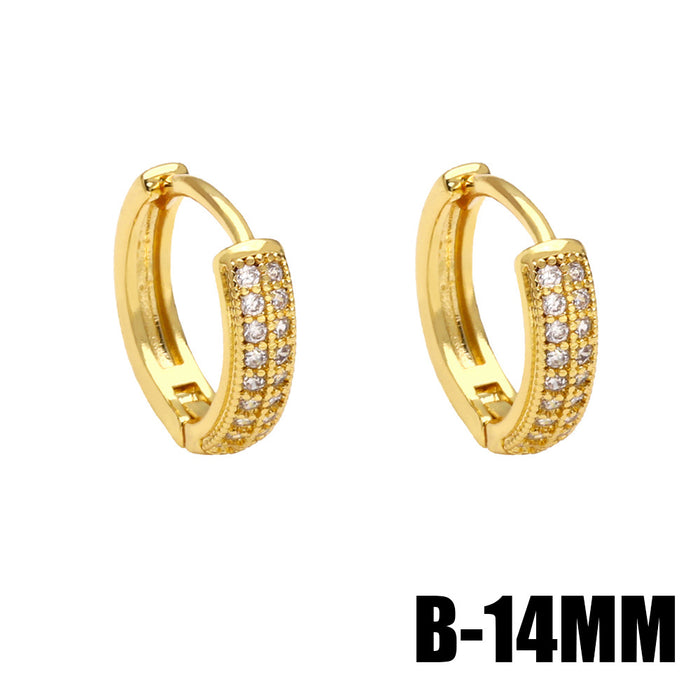 Wholesale Earrings Copper Plated 18K Gold Zircon JDC-PREMAS-ES-003