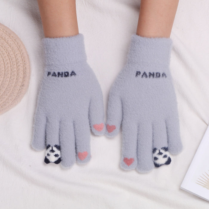 Wholesale Gloves Polyester Cute Panda Warm and Cold Protection Touch Screen MOQ≥2 JDC-GS-JiaT010