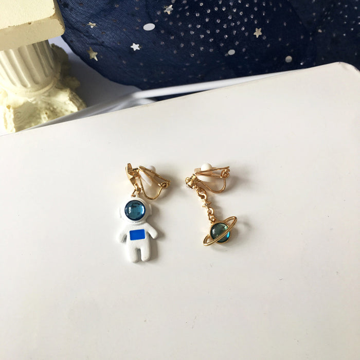 Wholesale Earring Alloy Cute Astronaut Stud Earrings JDC-ES-BLD020