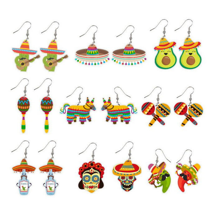 Wholesale Earrings Acrylic Rainbow Color Personality JDC-ES-Xuep055