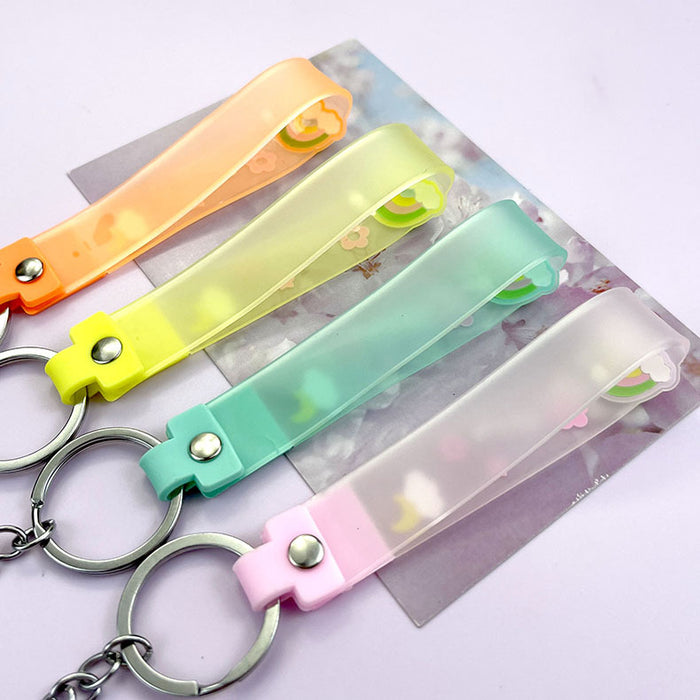 Wholesale Keychain PVC Transparent Rainbow Jelly Pendant MOQ≥2 JDC-KC-MQu010