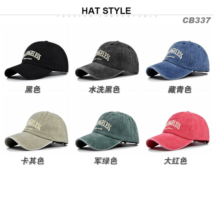 Wholesale Hat Cotton Distressed Letter Embroidery Peaked Cap JDC-FH-DeX003