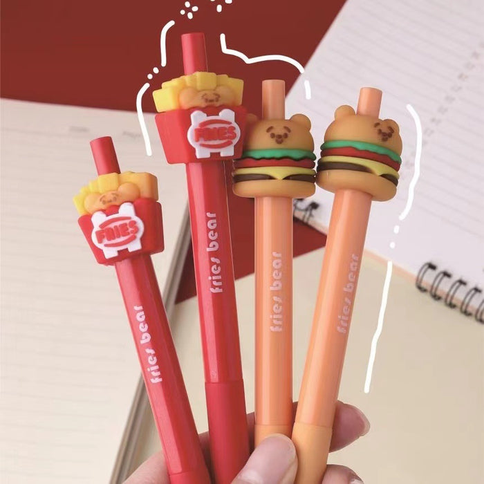Wholesale Cartoon Plastic Silicone Burger Fries Shape Eternal Pencil 24pcs/set JDC-PC-WMD001