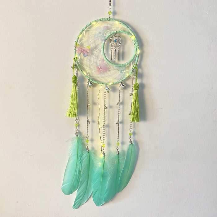 Wholesale high-end feather dreamcatcher ornaments hand-woven wind chimes MOQ≥2 JDC-DC-MYing011