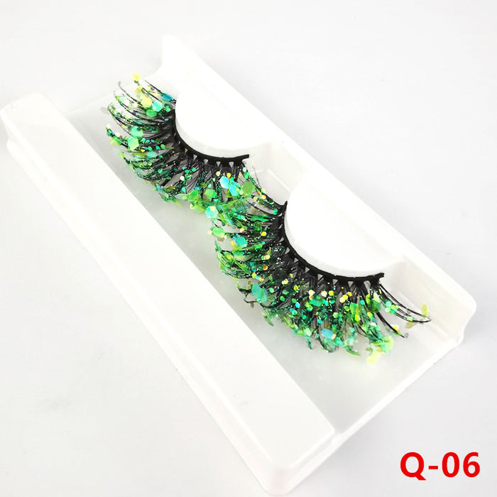 Wholesale Color Luminous 3D False Eyelashes Natural Glitter Sequins MOQ≥3 JDC-EY-XLin001