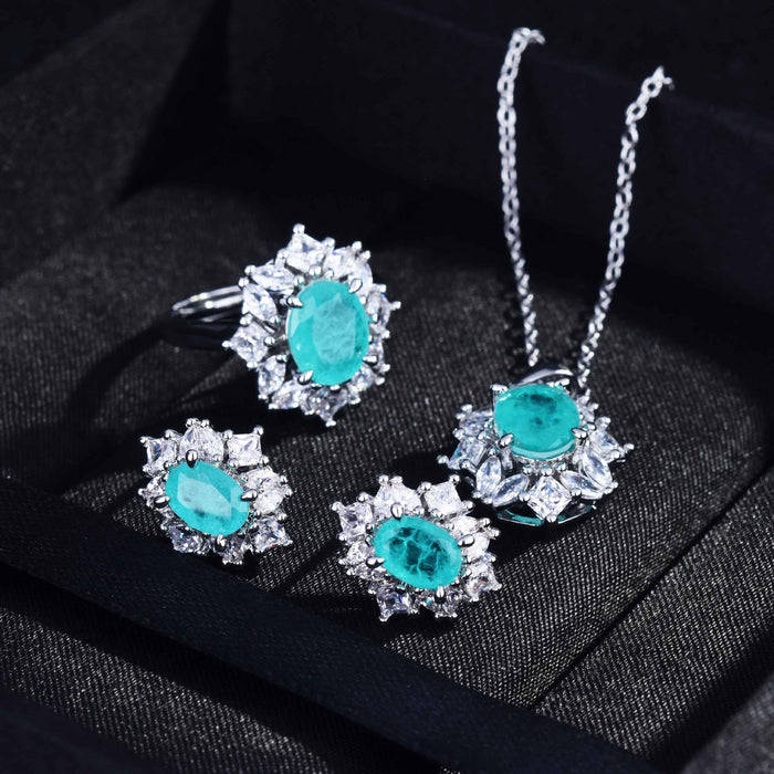 Wholesale Colored Gemstones Diamonds Copper Earrings Pendant Rings JDC-RS-ZhenR015